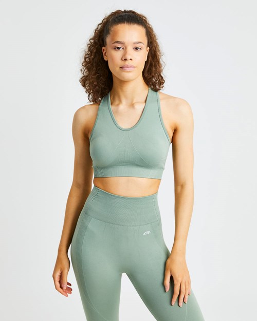 AYBL Balance V2 Seamless Sports Bra Olivgrün Grün | 812-BLCVQJ