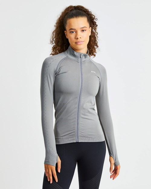 AYBL Ignite Seamless Zip Jacket Grau | 758-PDACXI