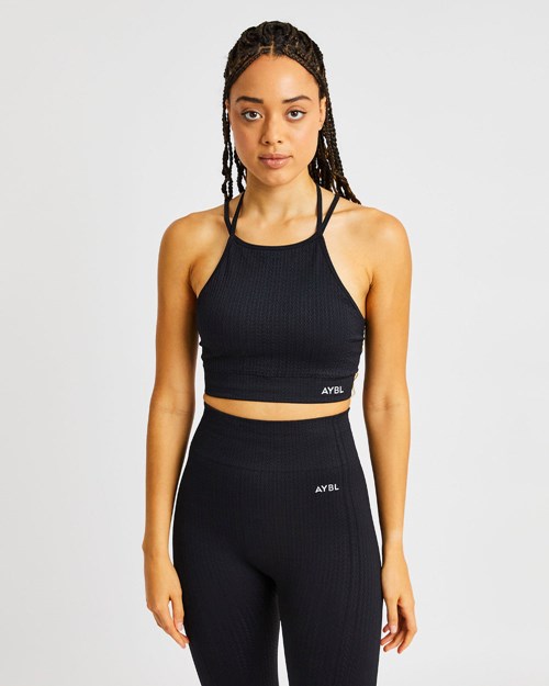 AYBL Luxe Seamless Crop Tank Top Schwarz | 831-EJAXPG