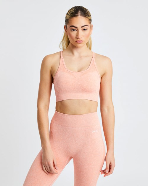 AYBL Motion Seamless Sports Bra Peach Marl | 248-YGINCA
