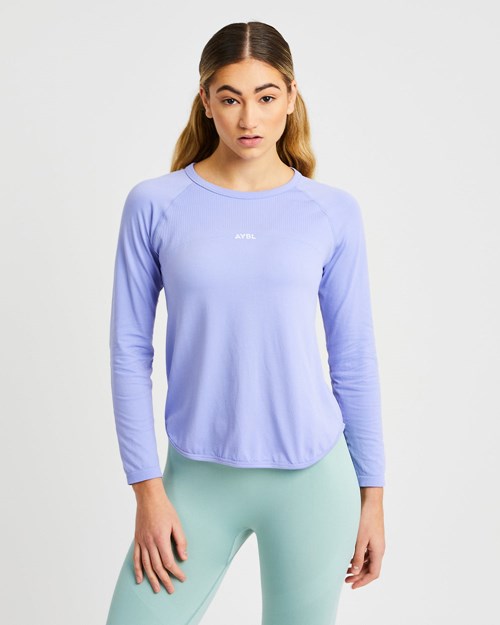 AYBL Reform Seamless Long Sleeve T Shirt Lila | 164-TUAMCW