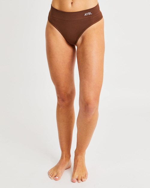 AYBL Seamless High Rise Tanga Braun | 037-YSHZOL