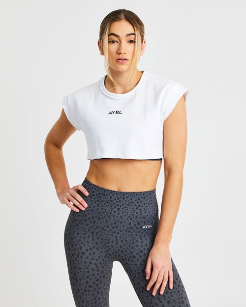 AYBL Sport Crop Top Weiß | 873-FHEWRU